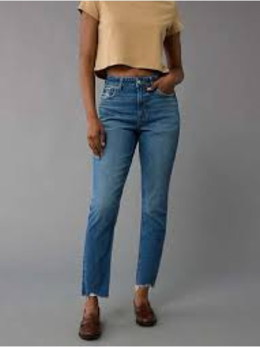American Eagle High-Waisted A E Strigid Mom Jeans Sz 14
